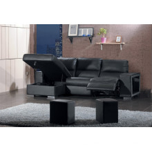 Echtes Leder Chaise Leder Sofa Elektrisch Verstellbares Sofa (707)